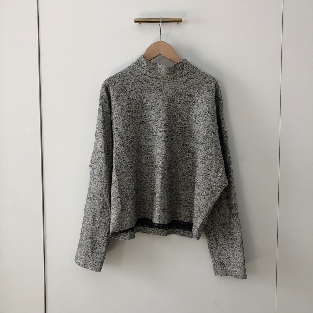 Billy Reed Wool Tweed Mock Neck top
